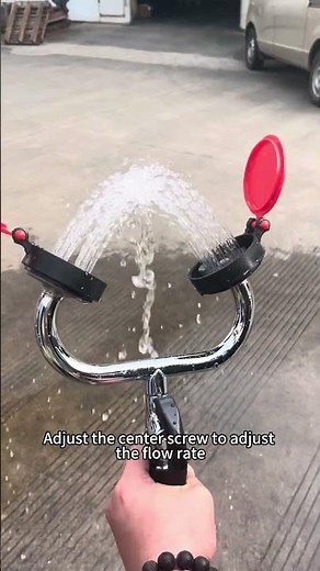 Drench hose eyewash station flow rate adjustment
