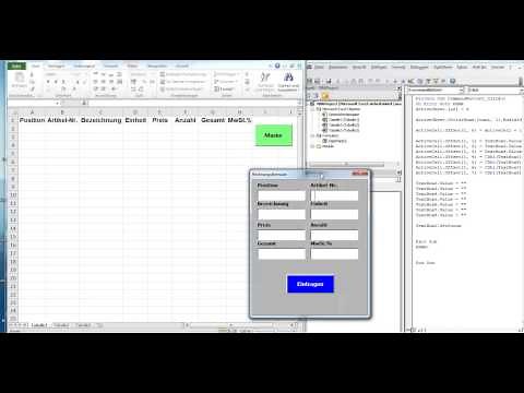 12ES_Fortlaufende Nummer in Excel Datenbank erstellen. Excel VBA Programmierung.