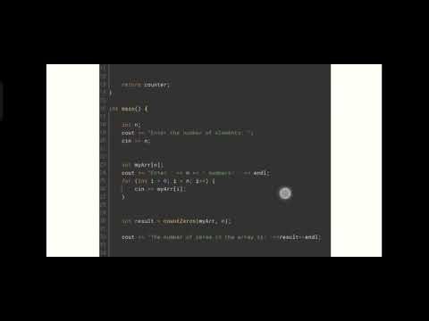Q/2/ write a C++ program using function to compute the number of zeros in the array