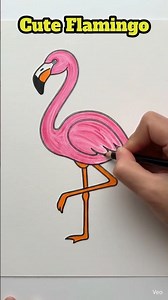 Cute flamingo #drawing #coloring