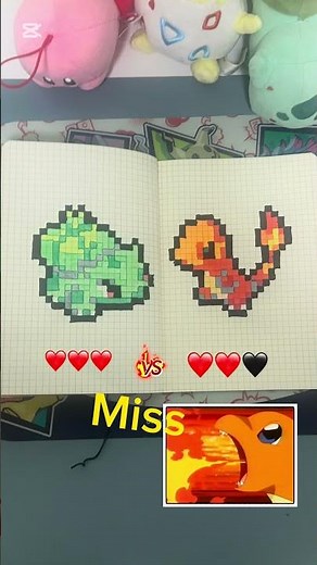 Simple pokemon battle bulbasaur vs charmander #pixelart #pokemon #사랑해 #art #pokemonbattle #funnyart