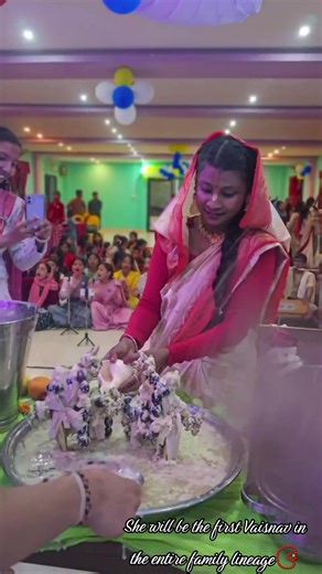 Devoted Woman in Simple Saree Chants Hare Krishna