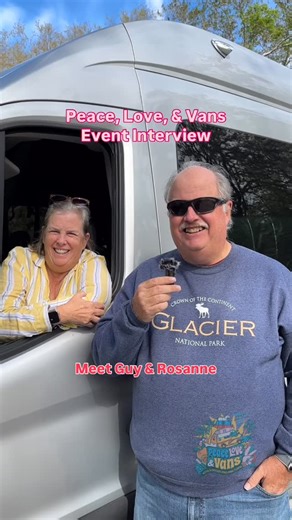 Peace Love & Vans on Instagram: "They travel in their Embassy RV Dolphin S-Class and love meeting up with fellow Embassy owners, checking out new gear, and sharing stories at the Tiki Hut. ✨ One of the best parts of Peace, Love, & Vans? Browsing our incredible vendors for unique finds, entering giveaways, and then winding down at the Tiki Hut, where there’s live music, a full bar, and fire pits for late-night s’mores. 🔥🍫🌙 Vanlifers like Guy & Rosanne keep coming back for exactly that, communi