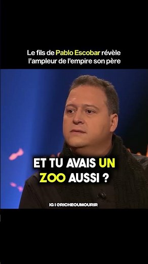 Le fils de Pablo Escobar sur la grandeur de l'empire de son père