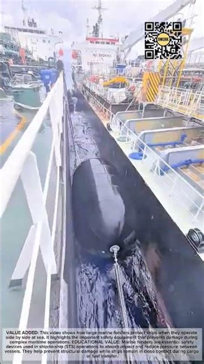 Massive Marine Fender Protects Ships During High-Sea Fuel Transfer #9work