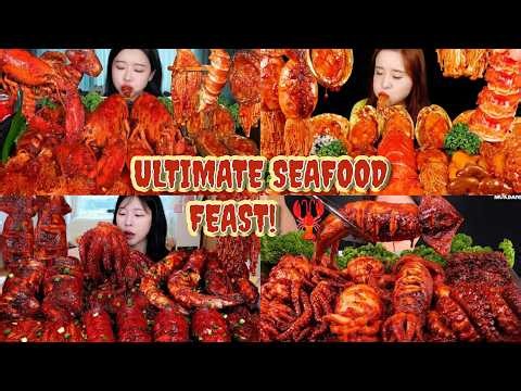 The Ultimate Spicy Seafood Boil Feast! 🦞🌶️ Lobster, Octopus, Squid & Mushrooms | ASMR Mukbang