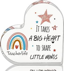 Teacher Appreciation Gifts Thank You Teacher gifts, Teacher's Day/Birthday Gifts for Teacher - It takes a big heart to shape little minds - Teacher Acrylic Decoration Signs