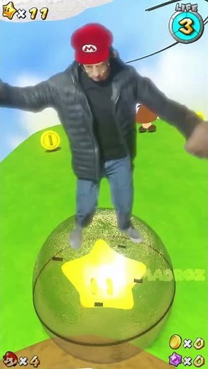 Guy doing the Ball Roling in Mario Galaxy meme