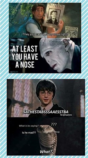 Voldemort Roasts Flynn Rider 😂 + Harry Talks Snake Language 🐍#viral #harrypotter #meme ##shorts