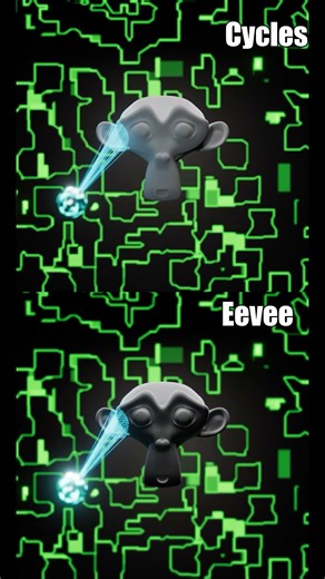 Blender 5.0 Geometry Nodes Scanning Effect | Eevee vs Cycles (Short) #3danimation #blendershorts