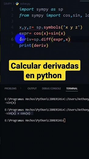Calcular derivadas en python