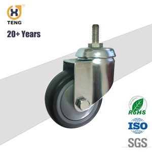 [Hot Item] China Manufacturer 3/4 Inch Medium Duty Swivel Threaded Stem Industrial PU Caster Wheel