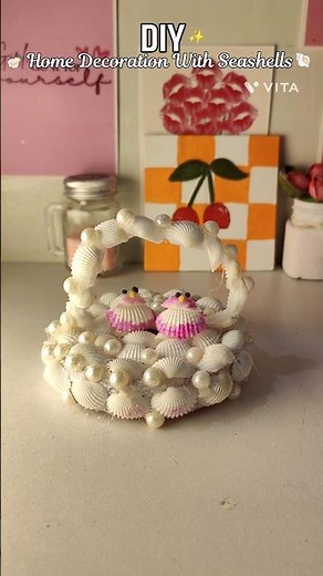 DIY Seashells Home Decor 🐚 #art #diy #craftideas #craft #homedecor #shorts
