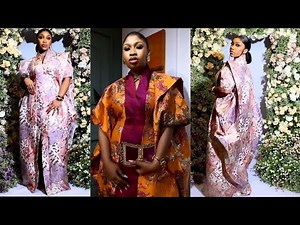 How to cut and sew Luxury Bubu using Damask mix with Mikado fabric. [Detailed]