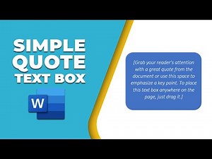 How to insert a simple quote text box in word