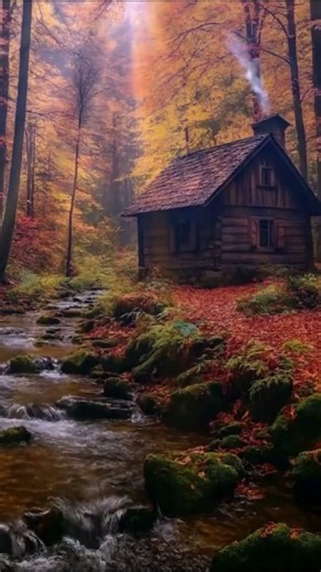 Fall Asleep Instantly 😴 8 Hours Autumn River & Cozy Cabin (Brown & Pink) #sleepy #sleepsounds