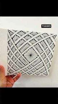 Easy Floral Zentangle Pattern Drawing | Black Pen Doodle Art Tutorial #shorts
