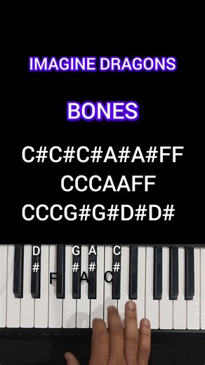 Bones | Imagine Dragons🐉 easy piano lesson #piano #shorts