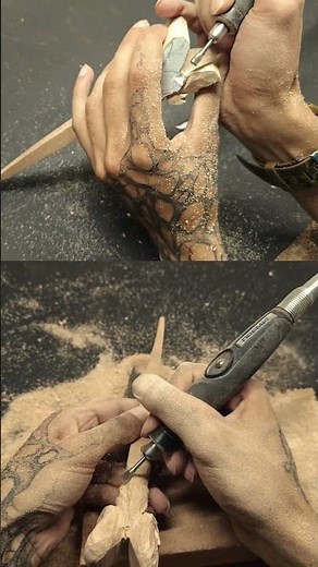 Transforming Wood into Hairstick with a Dremel | Ram-Inspired Sculpture