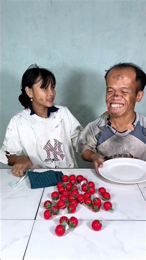 Toothbrush prank on cute baby