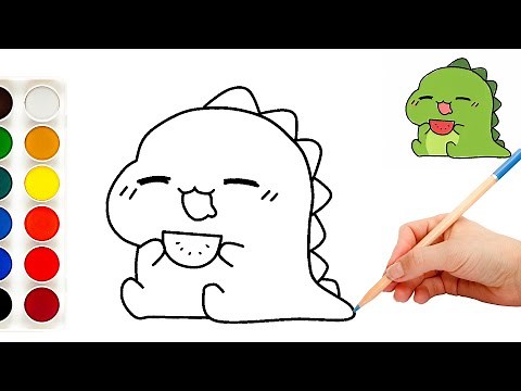 cute chibi drawing- draw dino chibi - vẽ khủng long - vẽ động vật dễ thương