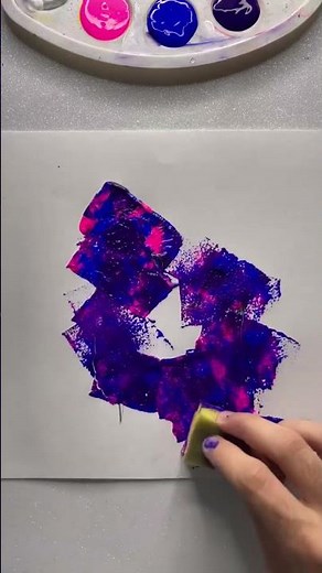 Sponge Painting Technique 😍✨ | Satisfying Art with Neon Colors