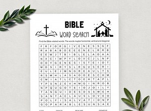 Printable Bible Word Search, Word Search Game, Fun Christian Youth Group Game, Sunday School, Church Study Activity for Kids and Adults - Etsy