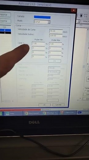 No AUTO LASER o MODO : CORTAR serve p/Desenhar, Marcar, Assinar use Velocidade alta e Potência baixa