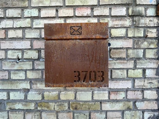Boîte aux lettres moderne en acier corten avec motif personnalisé découpé au laser - Etsy France