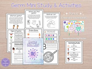 Germs Mini Study Activities - Science Units - Science Centers L Kindergarten, Preschool, Home Learning - Etsy