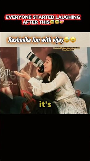 Rashmika Didn’t Expect This From Vijay 😭😂 #rashmikamandanna #vijaydeverakonda #southcinema