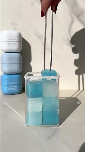ASMR Making a Water Bank Inspired Drink! 🫧💎✨ How cute are these ice cubes?!