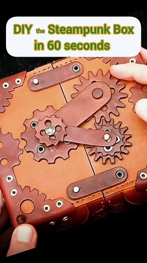 Diy the leather steampunk box in 60 seconds, with pattern and full instructional video #leathertutorial #LeatherDIY #leathercraft