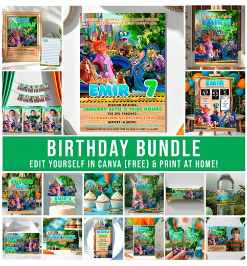 Zootopia Mega Bundle: Full Party Kit Decor Invitation Games, (digital Download) - ZO02 - Etsy