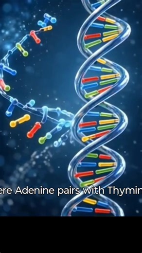 DNA Double Helix in 3D | A-T & C-G Base Pairing Explained | Realistic DNA Animation#science#viral#yt