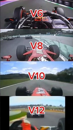 Engine sound comparison V6vsV8vsV10vsV12 #f1 #formula1