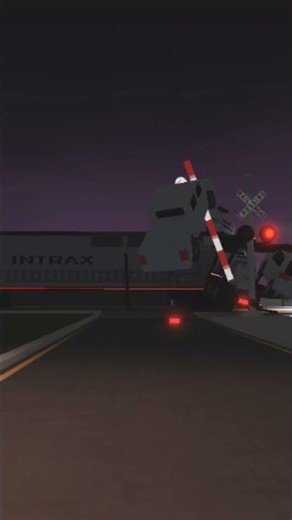 Amtrak train hits stranded semi in Roblox crash town game thing.