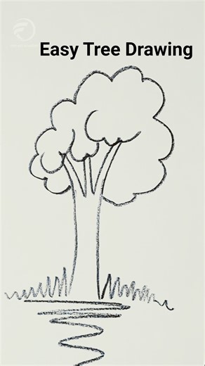 Draw a Tree In 1 Minute #drawing #art #easydrawing #drawingtutorial #sketch