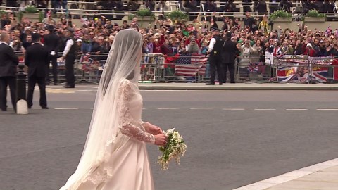 Kate Middleton arrives at her royal wedding, 2011