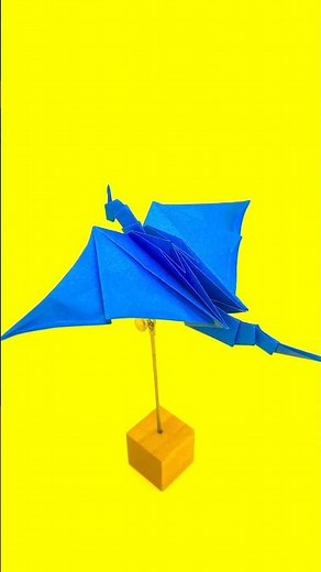 How to make an easy origami flapping dragon [13th creation]