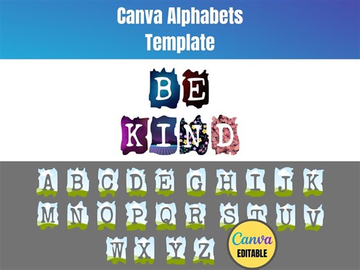 Canva Alphabet Letters Template | Typewriter Style A–Z Alphabet | Editable Letter Frames | Typography Design - Etsy