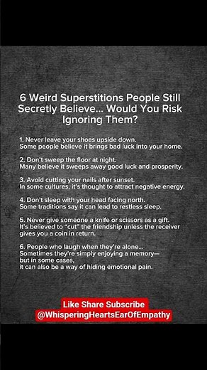 Weird Superstitions People Still Secretly Believe!Would You Dare Ignore These Superstitions? 😱