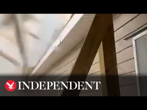 Moment tornado rips roof off North Carolina house while resident shelters inside