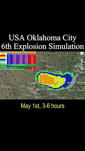 USA Oklahoma City: 6th Nuclear Explosion Fallout Simulation #nuclearbombs #radiation #exposure
