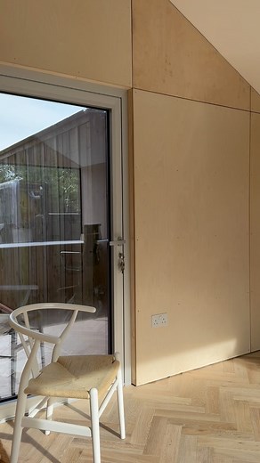 Inside a recently completed pitched roof extension by OKOPOD. For Prefabricated extensions built to your bespoke specifications contact us info@okopod.com #homeextension #prefabextension #morespace #sideextension #rearextension #timberframe #architecture #architecturaldesign #newbuild #gardenroom #gardenpod #office #kitchenextension | Okopod