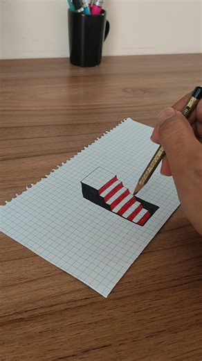 3D drawing , 3D Stair's #shorts #short #3ddrawings #art #opticalillussion #stairs