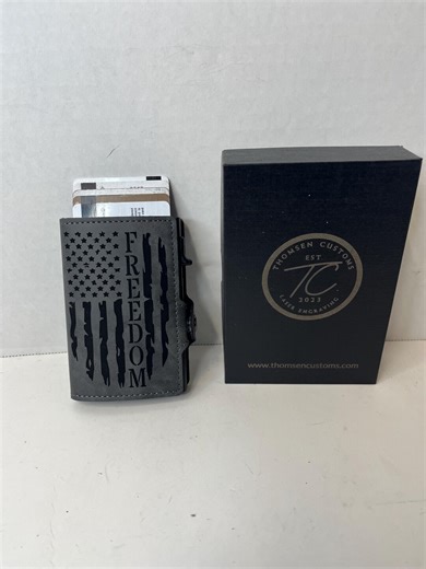 Freedom Flag Pop up Wallet | Custom Engraved Wallet | Slim EDC Wallet | Personalized Mens Wallet - Etsy
