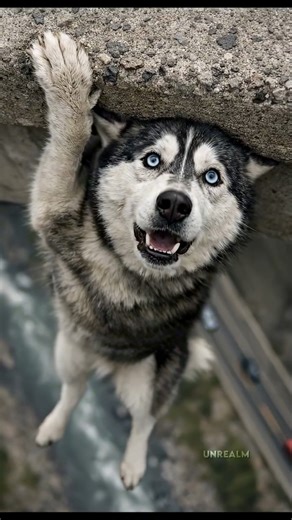 Man saves a husky hanging from a bridge. 🐶❤ #dogrescue #dogshorts #kindness #happynewyear2026