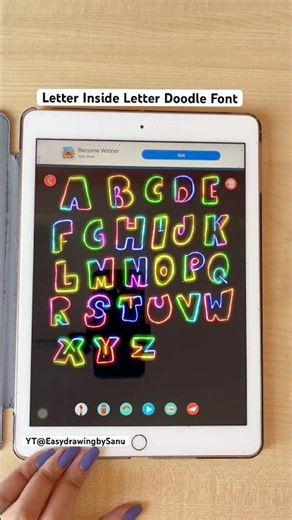 How to Draw Letter Inside Letter Doodle Font A to Z | Easy Alphabet Drawing Tutorial #shorts