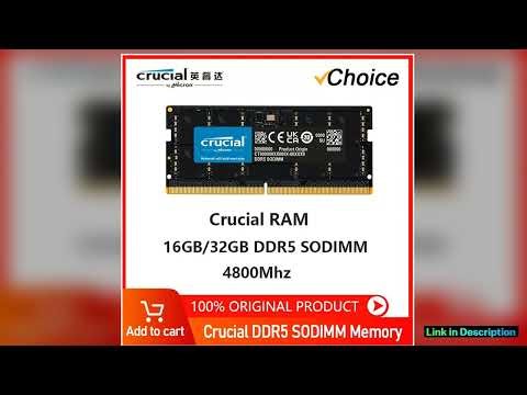 Crucial Laptop RAM Memory DDR5 16GB 32GB 4800MHz 5600MHz 11V CL40 262Pin For Notebook Module SODIMM